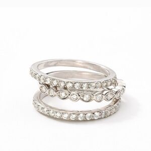 Triple Glam 3 Ring Set by Touchstone Crystal Size 8